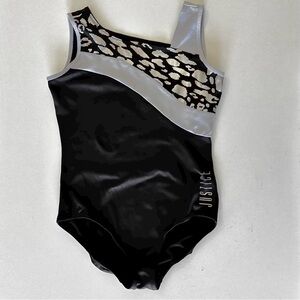 Justice Active Girls Sleeveless Leotards Black/Silver/Gold (Set of 2) Size 12